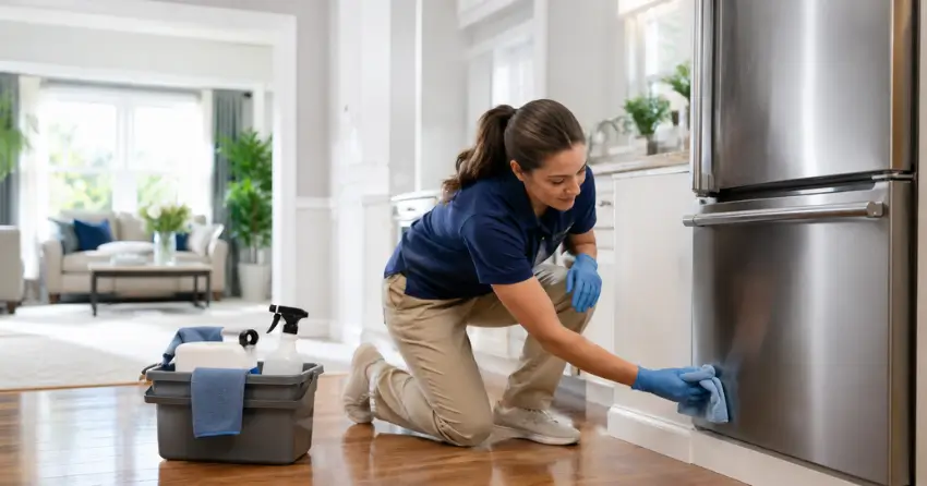 baseboard and trim detail cleaning during annual deep cleaning service in Applecroft, Ajax