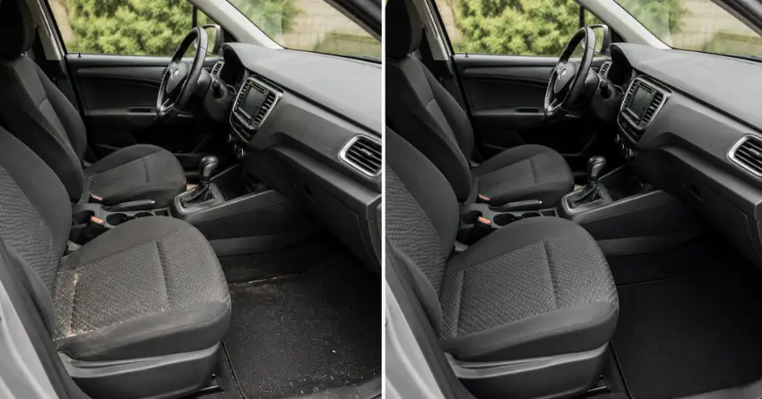 car interior cleaning before and after seats dashboard in Applecroft, Ajax