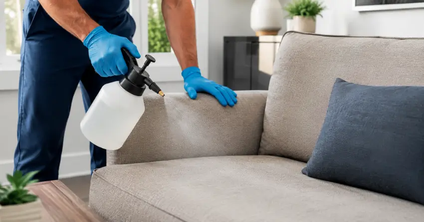 fabric protector application on sofa upholstery in Ajax