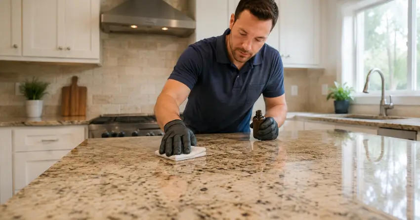 professional granite countertop cleaning and sealing service