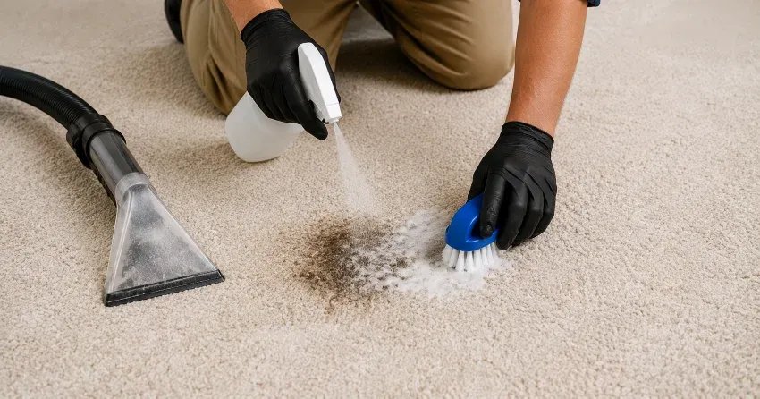 pet stain removal process on carpet in Ajax
