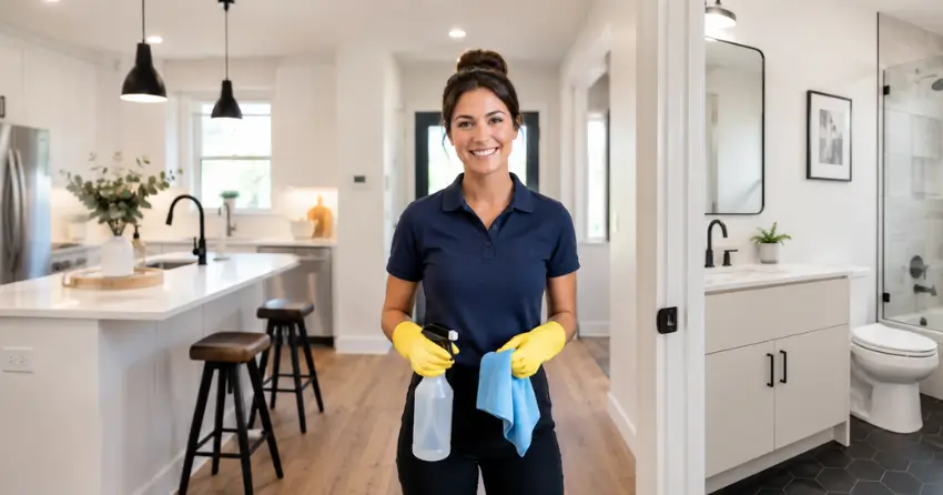 clean kitchen and bathroom prepared for open house showing in Ajax