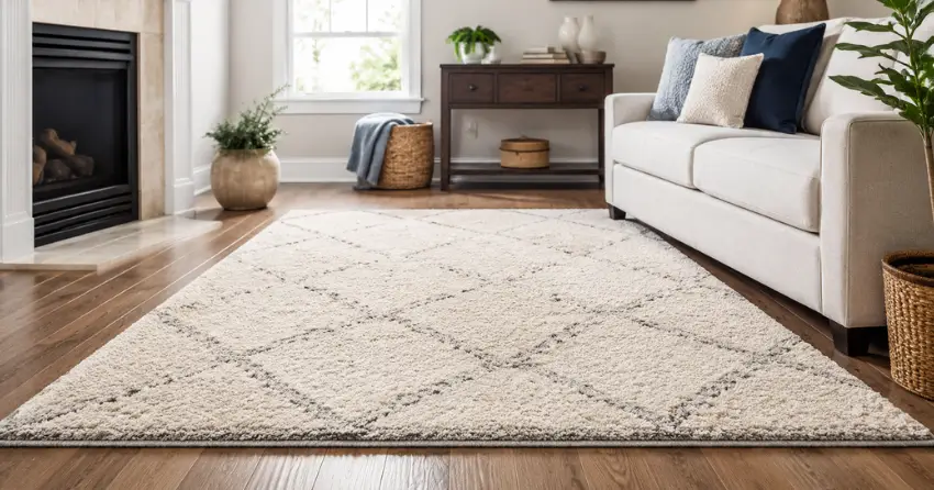 clean rug after professional deodorizing treatment and drying