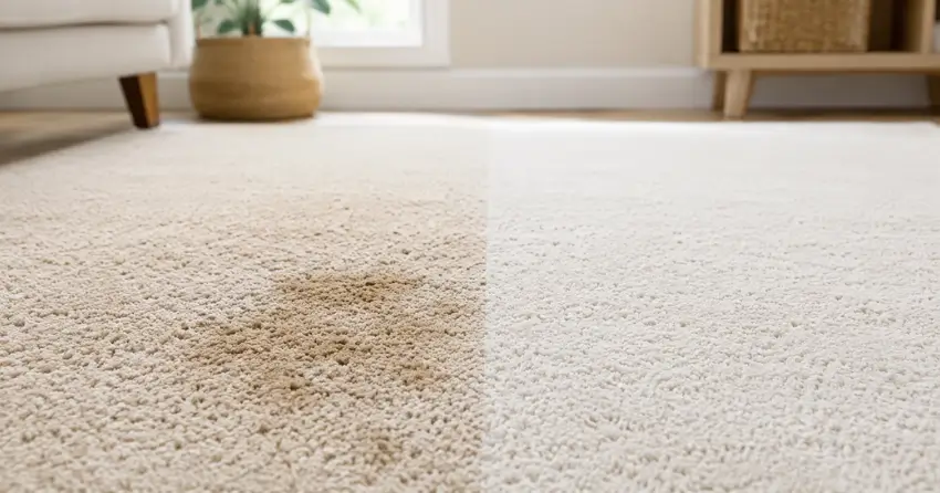 before and after Spot Treatment Ajax stain removal results