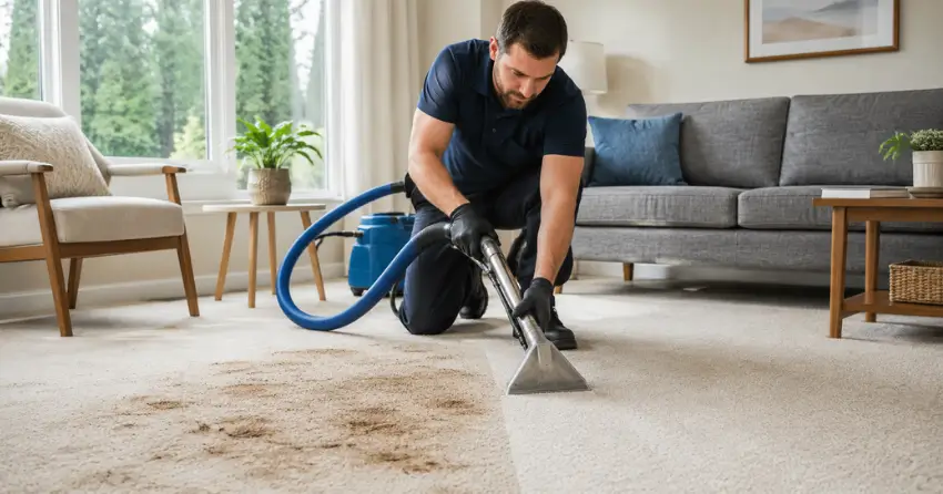 carpet stain removal before and after result in Ajax