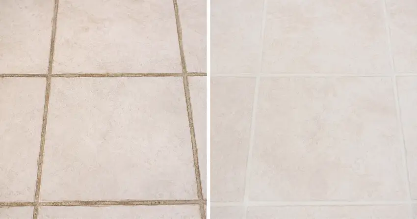 mineral and hard water grout stain removal before and after